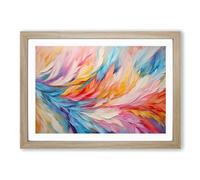 Feather Abstract Framed Print | A2 Oak Framed Wall Art | Ready to Hang | Abstract Fantasy Picture | Living Room Bedroom Lounge Office