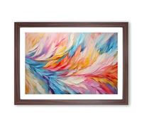 Feather Abstract Framed Print | A2 Walnut Framed Wall Art | Ready to Hang | Abstract Fantasy Picture | Living Room Bedroom Lounge Office