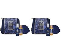 Feather and Down Night Garden Retreat Mothers Day Gift Set - Lavender and Chamomile Bubble Bath and Pillow Spray Bath Set with Eye Mask and Luxury Travel Pouch - Relaxing Gifts for Women. (Pack of 2)