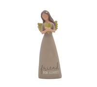 Blossom Bucket Friend for Always Chocolate Brown Hand Painted Resin Decorative Figurine with Heart Resin with Message Decoration for Living Room, Bookshelf for Friend