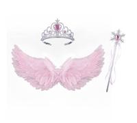 Feather Angel Wings for Adult, Large Costume Wings Feather Fairy Angel Wings Cosplay Accessory for Women and Girls (Pink 3Pcs, 3Pcs)