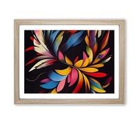 Feather Art Abstract Vol.1 Framed Print | A2 Oak Framed Wall Art | Ready to Hang | Abstract Fantasy Picture | Living Room Bedroom Lounge Office