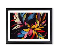 Feather Art Abstract Vol.1 H1022 Framed Print for Living Room Bedroom Home Office Décor, Wall Art Picture Ready to Hang, Black A2 Frame (64 x 46 cm)