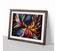 Feather Art Abstract Vol.1 H1022 Framed Print for Living Room Bedroom Home Office Décor, Wall Art Picture Ready to Hang, Walnut A2 Frame (64 x 46 cm)