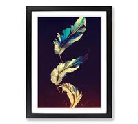 Feather Art Vol.1 Framed Print | A2 Black Framed Wall Art | Ready to Hang | Modern Nature Picture | Living Room Bedroom Lounge Office