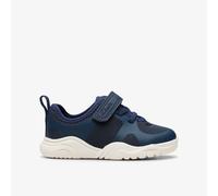 Clarks Feather Ath T Navy Kids Toddler Boys Trainers 8081-77G in a Plain Textile in Size 5