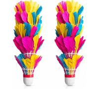 Feather Badminton Shuttlecock Birdies Set of 10 - Durable Replacement Shuttle Cocks with High Speed Stable Flight, Indoor Outdoor Backyard Softball/Baseball Batting Training Practice Recreational Play