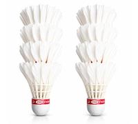 Feather Badminton Shuttlecock Birdies Set of 10 - Durable Replacement Shuttle Cocks with High Speed Stable Flight, Indoor Outdoor Backyard Softball/Baseball Batting Training Practice Recreational Play