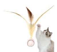 Feather Ball Bounce Cat Toy, Cat Ball Toy for Indoor Cats | Interactive Dog Toys with Feathers, Dog Bite Game to Relieve Boring Pet Hunting Accessories