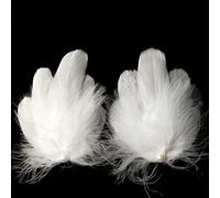 Feather Ballet Fly-Wing Hair Clips, Barrettes, Pins - Bride Festival Headpiece Swan Cosplay Accessories for Women Girls - 2pcs White