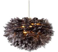 Feather Bedroom Warm Romantic Room Lamp Creative Children's Bedroom Goose Feather Modern Pendant Light Gray Feather Light Height Adjust (30cm)