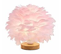 Feather Bedside Lamp Feather Bedside Lampshade Simple and Elegant Feather Table Light Desk Lampshade for Living Room, Bedroom, Dining Room