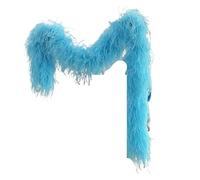 Feather Boa 2M White Beige Ostrich Feather Boas Scarves for Wedding Sewing Accessories Decoration Shawl(Lake Blue)