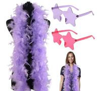 Feather Boa, Feather Boas, Colorful Feather Boa for Crafts Fluffy Purple Feather Diy Girl's Fancy Dress Accessories Carnival, Dancing Wedding Party