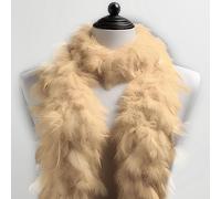 Feather Boa Feather Scarf, Approx. 180 cm Length, Made from Real Dyed Feathers - Perfect Costume Accessory, Charleston, 20s, Flapper, Carnival, Theme Party, Crafts, Decoration (Cream)