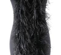 Feather Boa, Fluffy Ostrich Feathers Scarf, Length Approx. 2 m, Feather Garland, Feather Scarf, Plain Ostrich Feather Scarf, Feather Boa Costume Accessory for Charleston 20s Flapper Carnival, Black