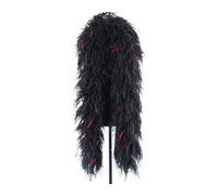 Feather Boa Layers White Ostrich Feather Boa 1/2 Meters Long Wedding Party Prom Costume Accessory Skirts Dress Trim DIY Craft Decor(Black red)