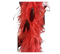 Feather Boa Layers White Ostrich Feather Boa 1/2 Meters Long Wedding Party Prom Costume Accessory Skirts Dress Trim DIY Craft Decor(Red black)
