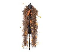 Feather Boa Layers White Ostrich Feather Boa 1/2 Meters Long Wedding Party Prom Costume Accessory Skirts Dress Trim DIY Craft Decor(Gree black)