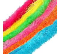 Feather Boa Multipack Of 6 Artificial Feather Boas For Parties, Carnivals, And Festive Events; 1.5 Metre Long, 10 cm Diameter, Random Colours; Perfect For Adults And Children