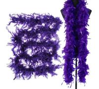 Feather Boa Plain - Featherproof Choice | Feather Boa for Women | Feather Stole Feather Scarf Costume Carnival | 7 Colours Dress Boas for Party, Wedding, Halloween Costume, Christmas Tree, Decoration
