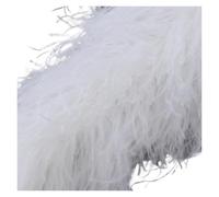 Feather Boa White Black Ostrich Feathers Boa Fluffy Plumes for Wedding Clothes Shawl BAG Decoration Sewing Crafts(White)