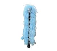 Feather Boa White Black Ostrich Feathers Boa Fluffy Plumes for Wedding Clothes Shawl BAG Decoration Sewing Crafts(Blue)
