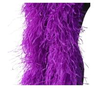 Feather Boa White Black Ostrich Feathers Boa Fluffy Plumes for Wedding Clothes Shawl BAG Decoration Sewing Crafts(Deep Purple)