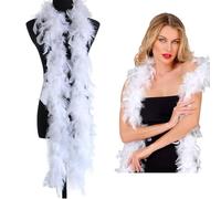Feather Boa, White Feather Boa, 2m Feather Boa White, Feather Boas, Fancy Dress Crafts Colorful Feather Boas for Women,Girls,Dancing Wedding Christmas Party Cosplay Accessory