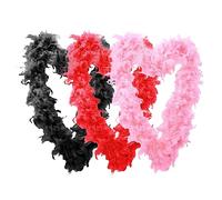 Feather Boas Multi-pack - 3 Pcs 2 Meters Long Feather Boa For Women For Crafts Fluffy Feather Boa DIY Girl's Fancy Dress Accessories Christmas Carnival, Dancing Wedding Party