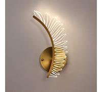 Feather Brass Wall Light, Acrylic Lampshade, 8W LED Wall Lamp, Indoor Wall Lighting, Wall Sconce, Bedroom Bedside Lamp, Living Room, Hallway (Color : Right)
