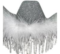 Feather Brim Cowgirl Hat Bride Wedding Photo Costume Props Outdoor Woman Girl Hat With Rhinestone Brim Bride Hats For Bachelorette Party Cowgirl Hats For Bachelorette Party Disco
