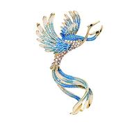 Feather Brooch Colourful Winged Brooches For Women Crystal Rhinestone Animal Pins Party Vintage Womens Jewelry Star Badges (B, One Size)