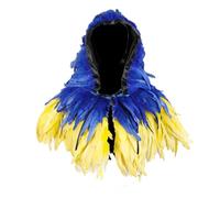 Feather Cape with Hood for Men and Women - Short Feather Cape Poncho - Costume Accessory for Carnival Halloween Cosplay Festival - Gothic Showgirl Shoulder Wrap - One Size