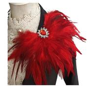 Feather Corsage Rhinestone Feather Brooch Jeans Blazer Dress Decor Feather Corsage Carnival Stage Show Party Shoulder Epaulet(Color 04)