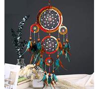Feather Crafts Dream Catcher Brown Wind Chimes Handmade Indian Dreamcatcher Net For Wall Hanging Car Home Decoration