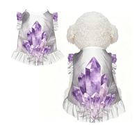 Feather Crystal Art L Pet Apparel for Small Dogs-Cute Summer Outfit for Puppy, Soft Breathable Pet Clothes for Cat