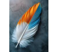 Feather Diamond Art Kits Adults, Abstract Diamond Painting, Crystal Art Kits for Adults, DIY Round Full Drill Embroidery Cross Stitch Canvas Painting Crafts Pictures, Home Wall Decor, 80x110cm E-6160