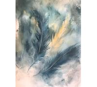 Feather Diamond Art Kits Adults, Diamond Painting Feather Crystal Art Kits for Adults Kids DIY 5D Round Full Drill Gem Dots Embroidery Paintings Crafts Picture for Room Decor Gifts 100x135cm 2m-25B