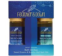 Feather & Down Sweet Dreams Bath Oil Duo Gift Set - Relax, Unwind & let Your Daytime Stress wash Away with Our Bath Oil Duo. Sweet Dreams & Breathe Well Bath Oils.