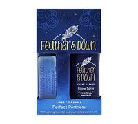 Feather & Down Sweet Dreams Perfect Partners Gift Set (50ml Pillow Spray & 10ml Roll-on) - With calming lavender & chamomile essential oils. Cruelty Free.
