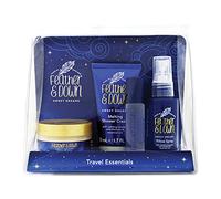 Feather & Down Travel Essentials Gift Set (Pillow Spray, Melting Shower Cream, Sleep Butter & Relaxing Roll-On) - Infused with Lavender & Chamomile Essential Oils. Vegan Friendly & Cruelty Free.