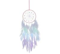 Feather Dream Catcher - Iron 6.3 Inch Handmade Wall Decoration | Boho Feather Catcher with Beads Dream Catcher Decorative for Balcony Party Wedding Bedroom Living Room