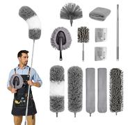 Feather Duster, 12 Pcs Extendable Bendable Washable Cobweb Brush, with Extension Pole 16-94 Inch, Gap Dust Brush Cleaner Long Duster, for Cleaning on High Ceiling Fans Lights Blinds Cars Furniture