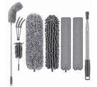 Feather Duster, Dusters for Cleaning Extendable Telescoping Extension Pole 30 to 100 Inches, Long Handled Duster Reusable Bendable Washable Lightweight Dusters for Cleaning Ceiling Fan