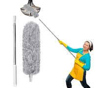 Feather Duster,Extendable Feather Duster,Feather Duster with Extra Long 100 inches Telescopic Pole and Bendable Head,Easy to Absorb Dust Anti Static,Perfect for Cleaning Cobweb,Ceiling Fan,Blinds etc