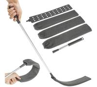 Feather Duster Extendable Gap Dust Cleaner Retractable Microfiber Gap Dust Brush Flexible Long Flat Gap Duster for Sofa Bed Furniture Bottom Cleaning(Grey)