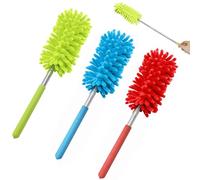 Feather Duster - Extendable Microfiber Dusters for Cleaning 3Pack Washable Dusting Brushes with Telescoping Pole for Car, Computer, Air Conditioning, TV - Ideal for Daily & Holiday Cleaning