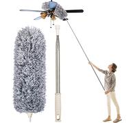Feather Duster, Newliton Microfiber Dusters for Cleaning High Ceiling Fan with 30'' to 100'' Telescoping Extension Pole, Long Extendable Duster for Home Car Furniture Cobweb