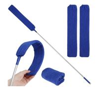 Feather Duster Retractable Gap Cleaner Microfiber Brush Flexible Long Flat Duster Easy To Use Household Cleaning Tools(Royal Blue)